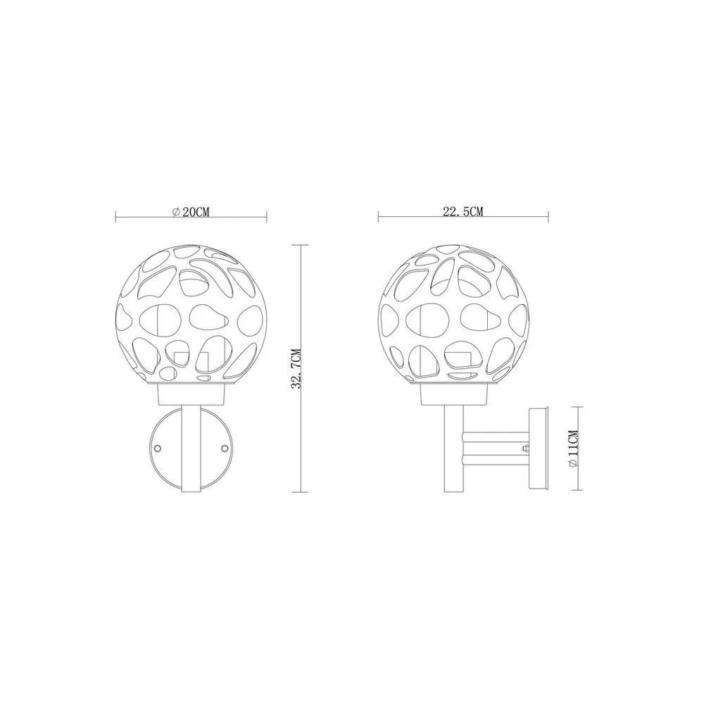 Netlighting Hilario Outdoor Globe Wall Lamp Anthracite IP44 1x E27 in Grey 6