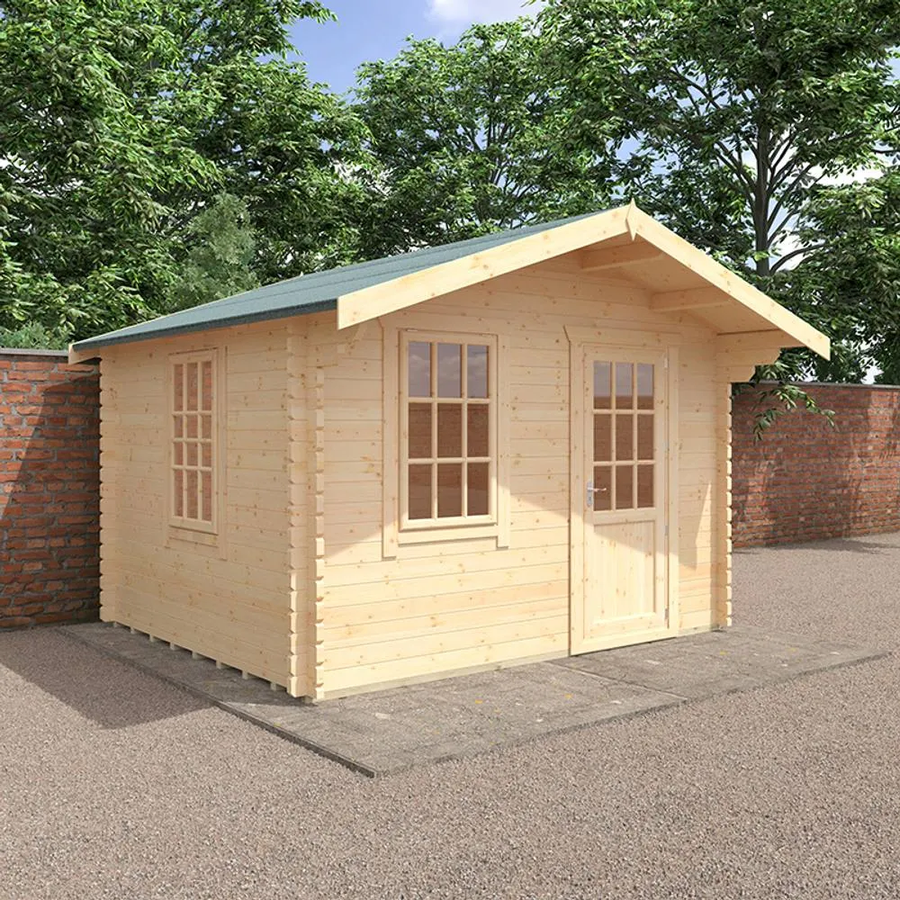 Buttercup Farm 10x12w The Carrington Plus 44mm Cabin - L295 x W355 x H271.9 cm in Natural 2