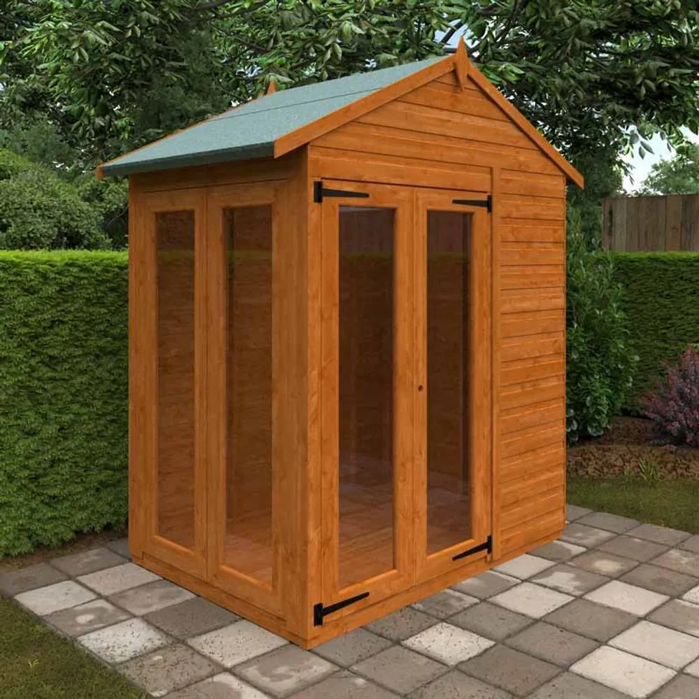 Buttercup Farm 4x6 Flex Apex Full Pane Summerhouse 12mm Flex - L123.8xW175xH23.32 cm in Burnt Orange 2