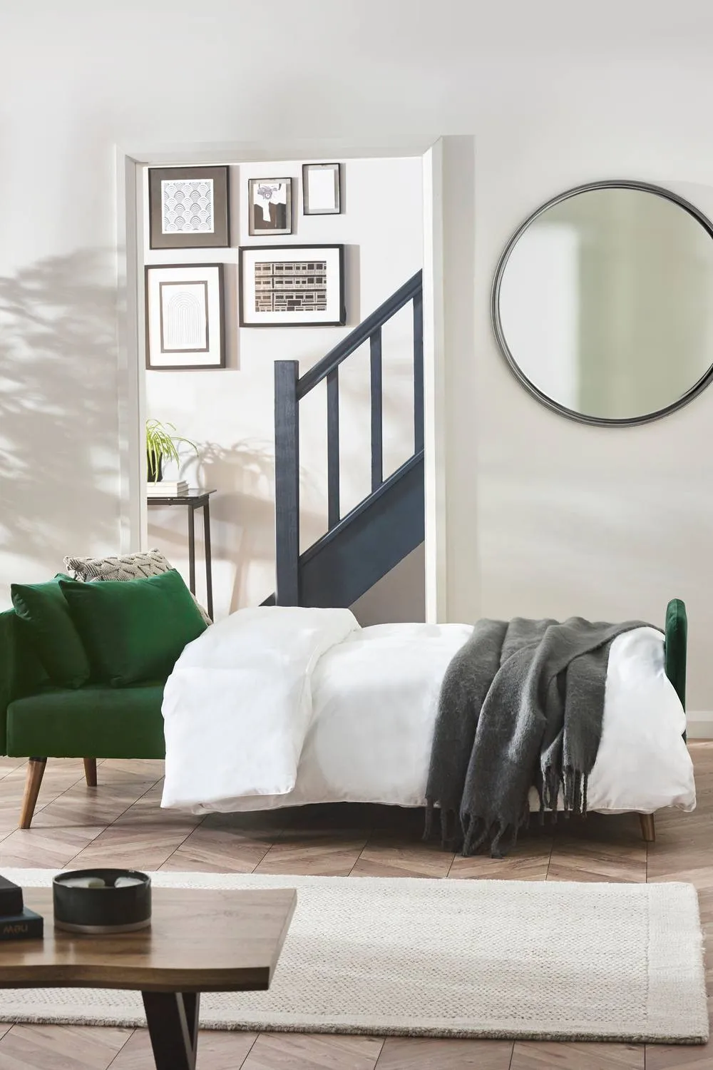 Julian Bowen Andi Upholstered 3 Seater Sofa Bed in Green 2