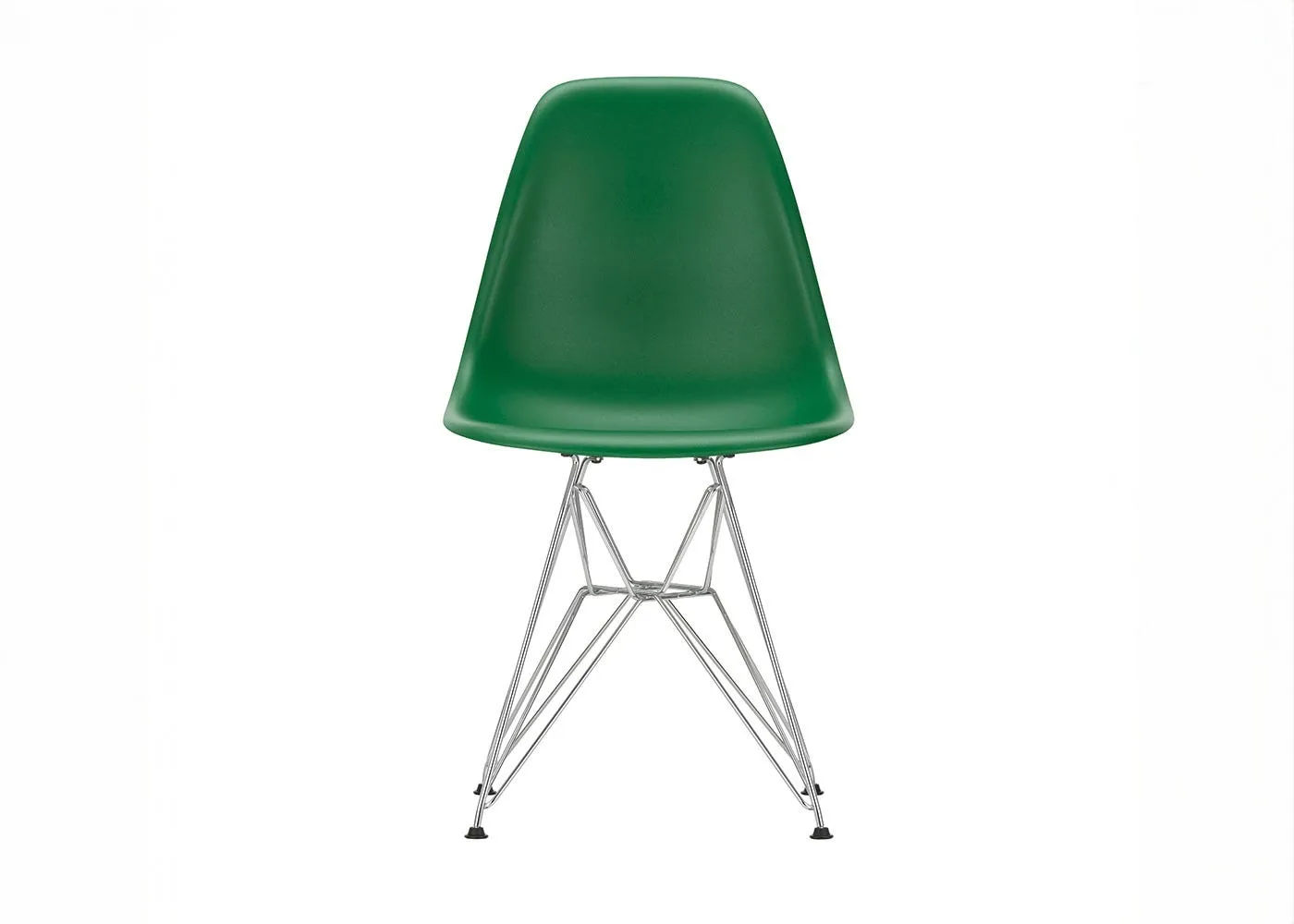 Vitra Eames DSR Chair RE in Emerald with 01 Chrome Base 05 Glides