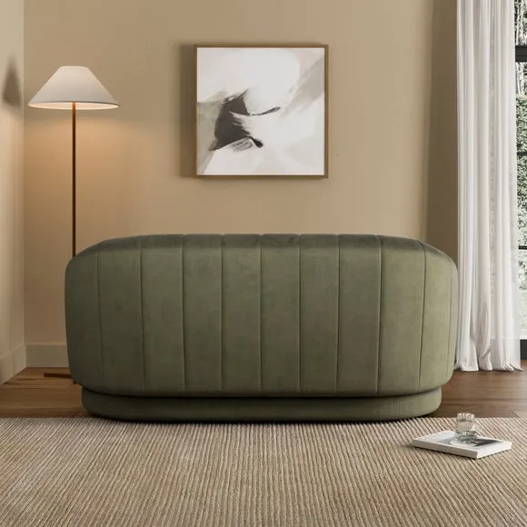 Carmen Quilted Velvet 2 Seater Sofa 2