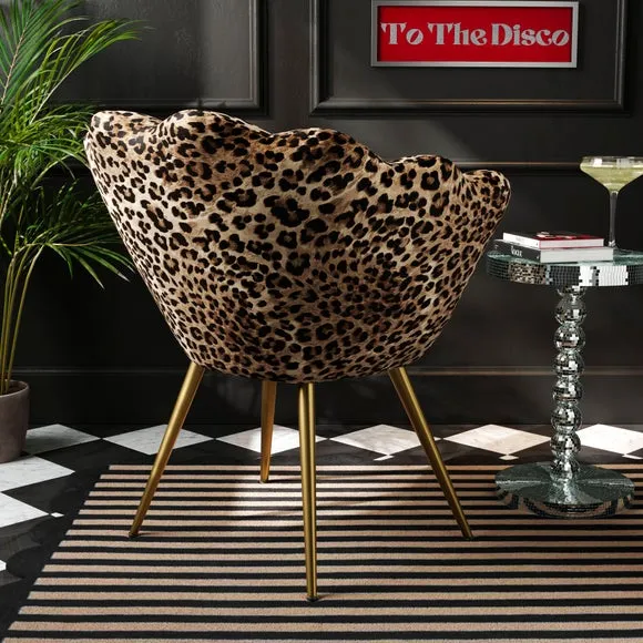 Vivian Leopard Print Velvet Cocktail Chair 2