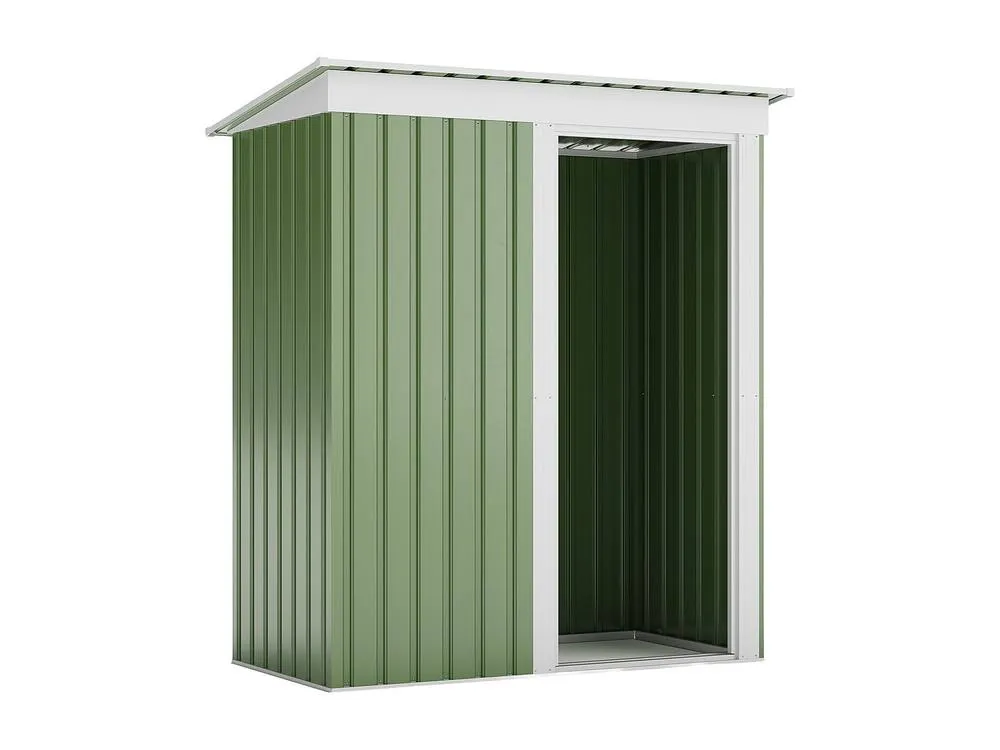 Vente-unique Galvanised Steel Garden Shed - Sage Green - 1.39 M² - BIRON 5