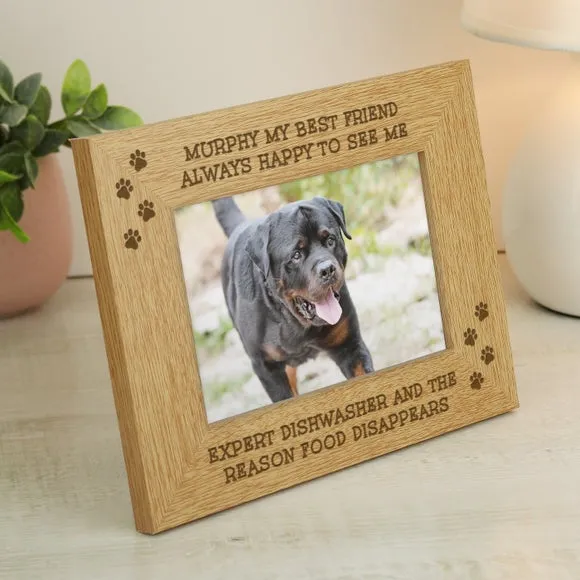 Personalised Pet Oak Veneer Photo Frame 3