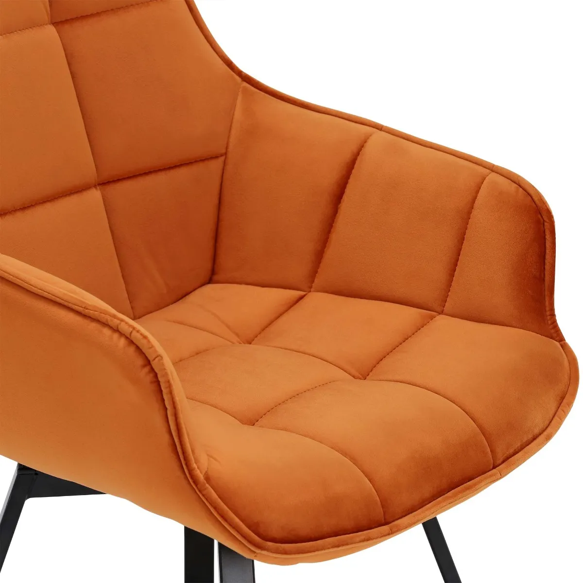 Jasper Leisure Swivel Dining Chair, Orange Velvet | Barker & Stonehouse 6