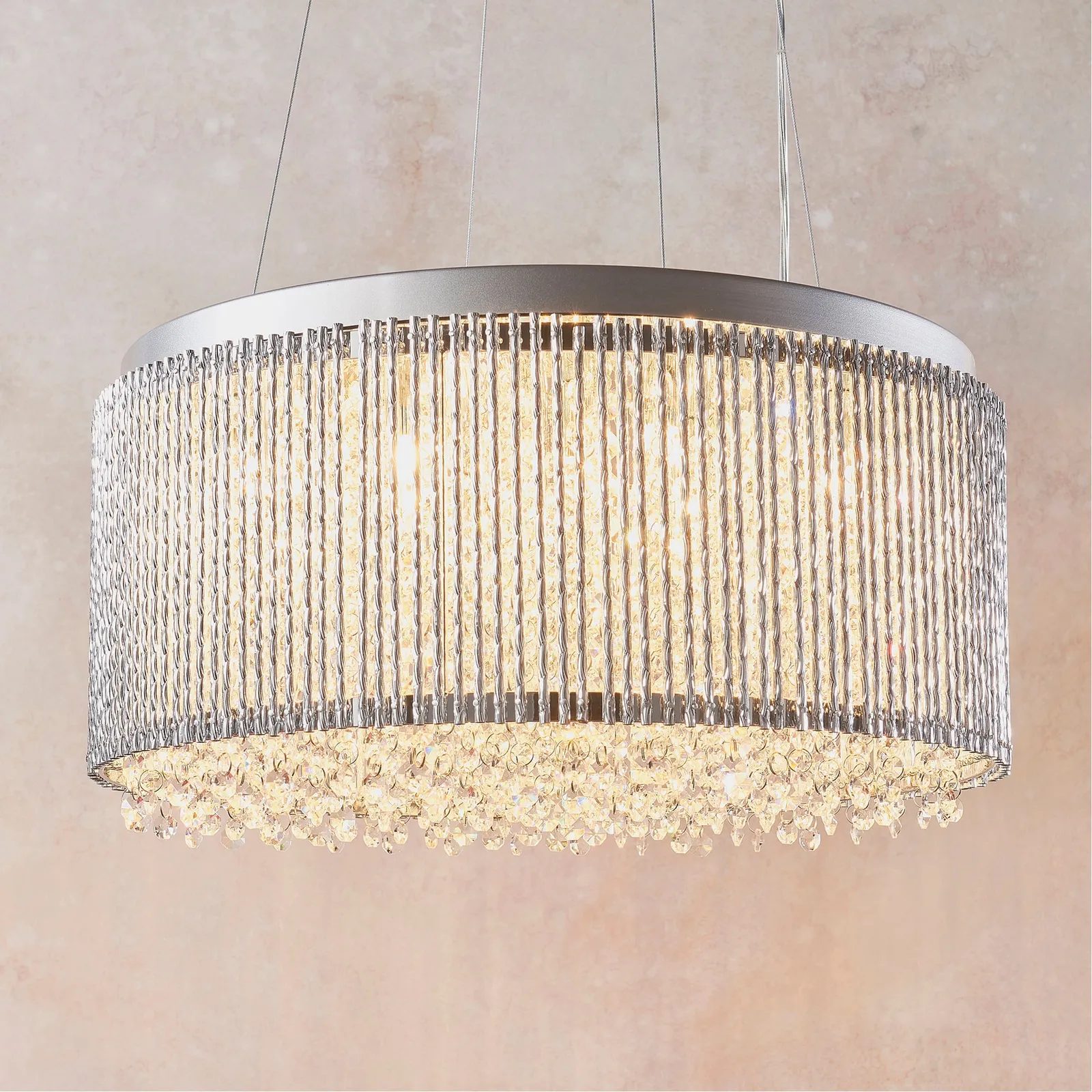 Vogue Galina 12 Light Crystal Ceiling Fitting Chrome Chrome