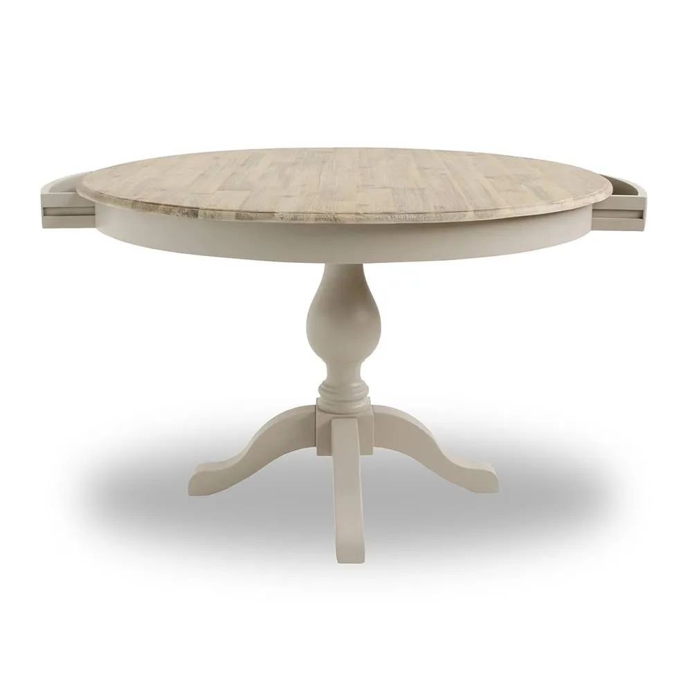 Statement Furniture Florence Large Pedestal Round Dining Table 120cm in Taupe 2
