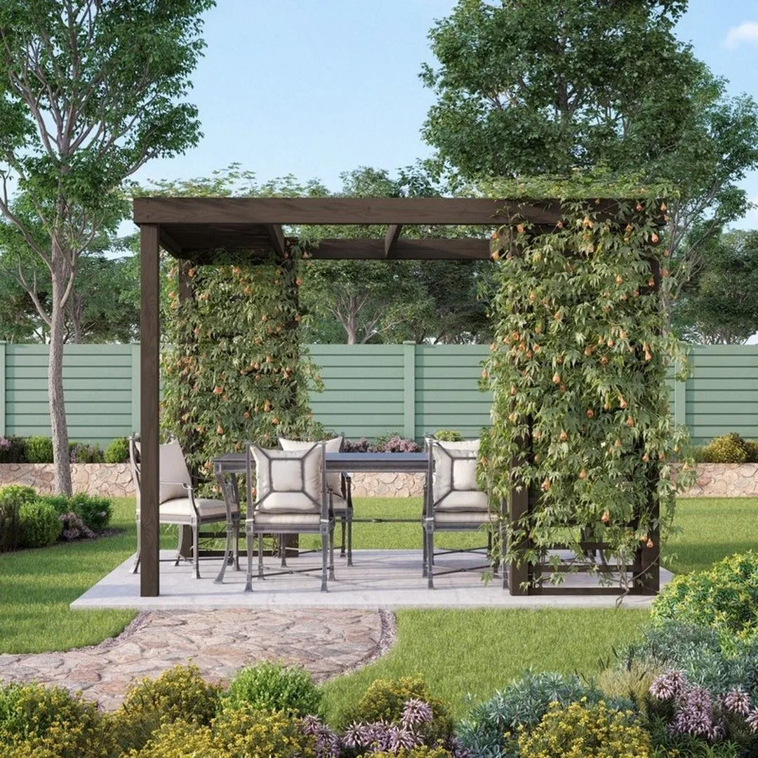 Rutland County Garden Furniture Ltd Panel Pergola - Wood - L300 x W420 cm - Rustic Brown 4