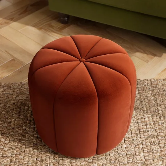 Pumpkin Velvet Footstool 3