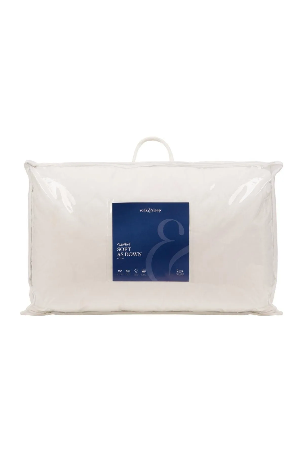 Soak&Sleep Soft As Down Microfibre Standard Pillow - Medium/Firm in White 5