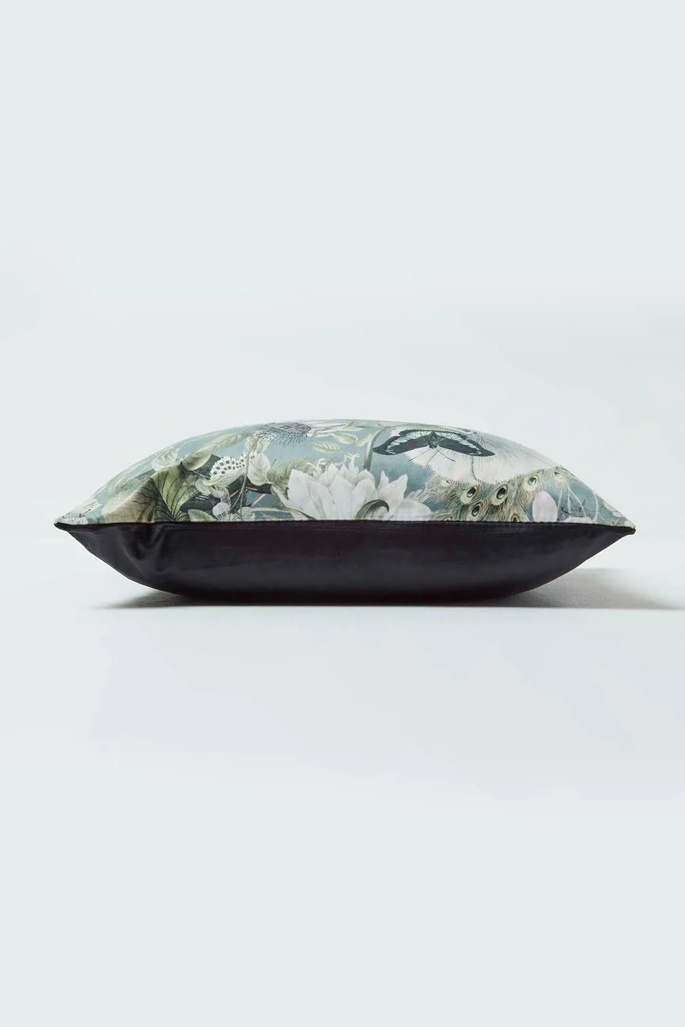Homescapes Floral Butterfly Garden Grey Cushion 46 x 46 cm 4