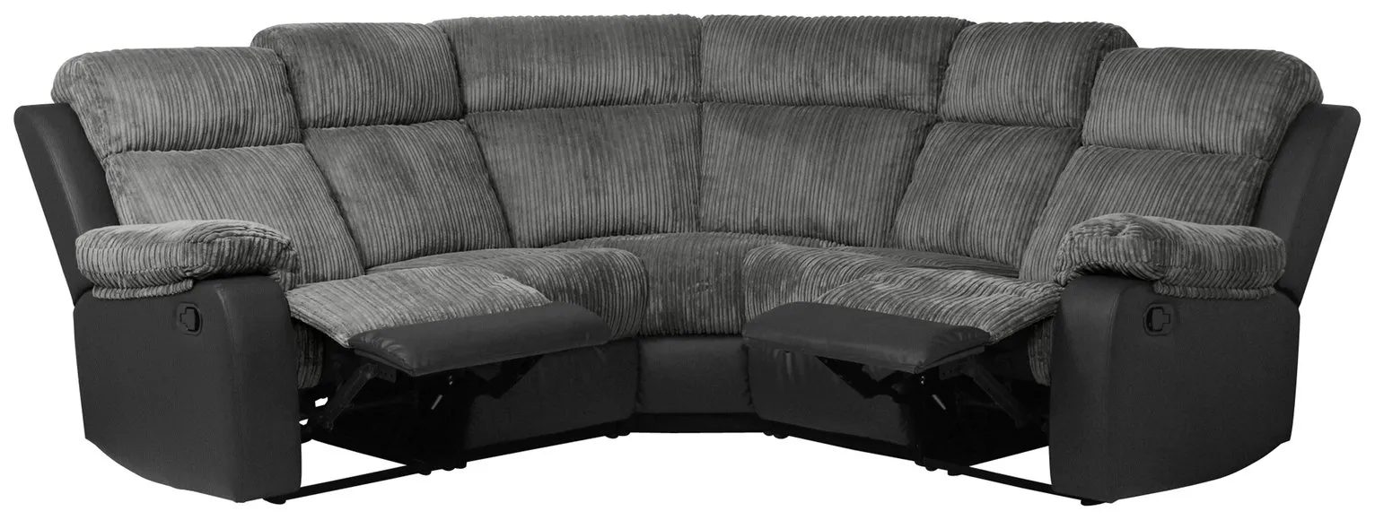 Argos Home Bradley Corner Fabric Recliner Sofa - Charcoal