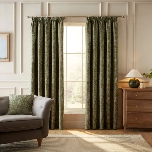 Churchgate Fern Pencil Pleat Curtains 2