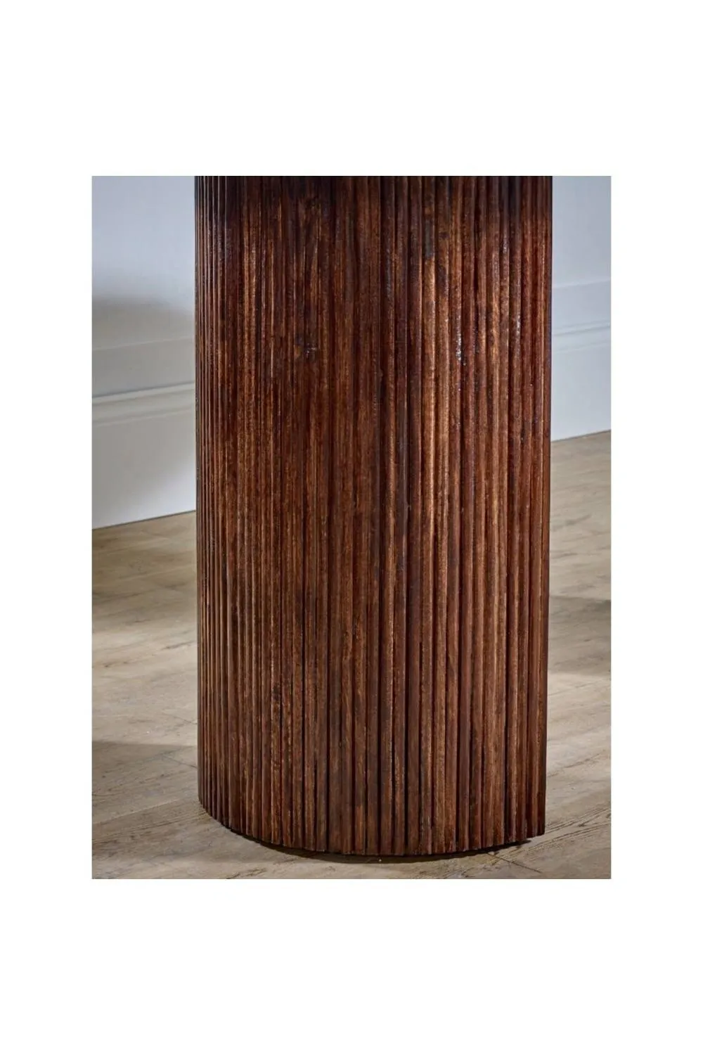 IH Design Farleigh Mango Wood Fluted Coffee Table Marble Top in White 4