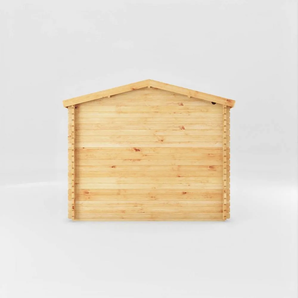 Mercia 4 x 3 m Home Office Studio 28 mm Log Cabin - L314.2 x W403.6 x H260 cm in Light Brown 4