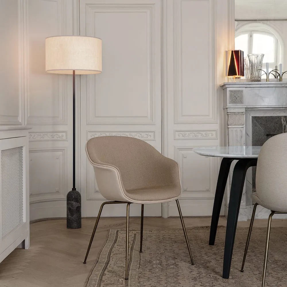 Gubi Gravity Floor Lamp Blackened Steel Base White Shade 4