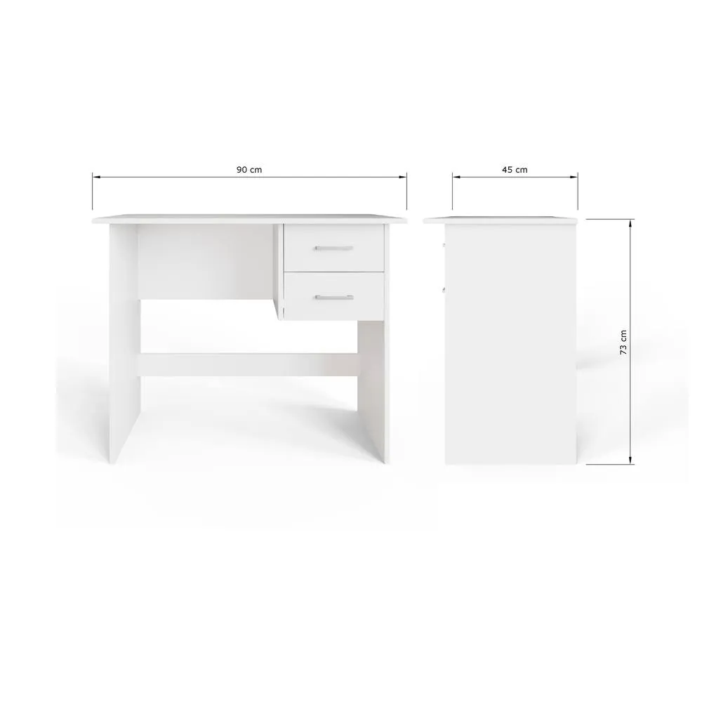 GFW Bailey 2 Drawer Desk in White 6