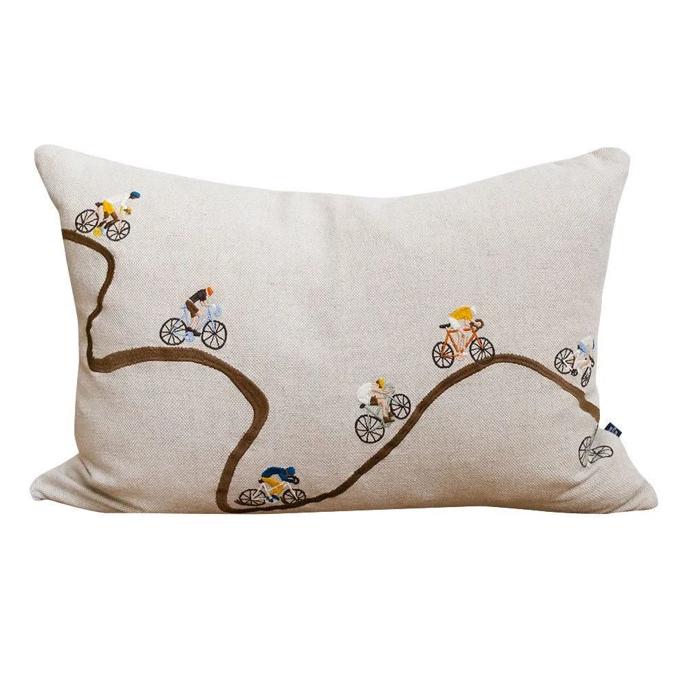Fine Little Day Bikers Embroidered Cushion 38 x 58cm 2