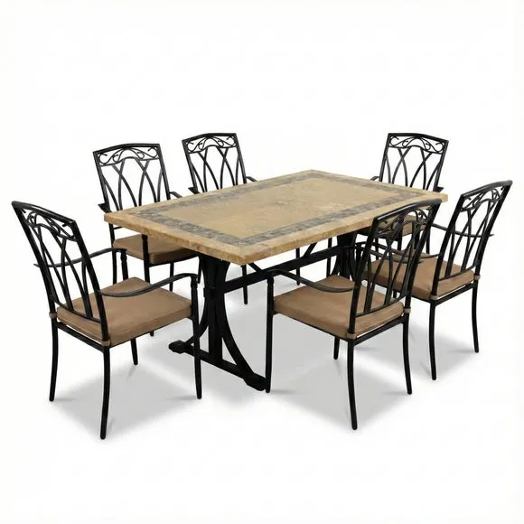 Charleston 6 Seater Dining Set with Ascot Chairs 2