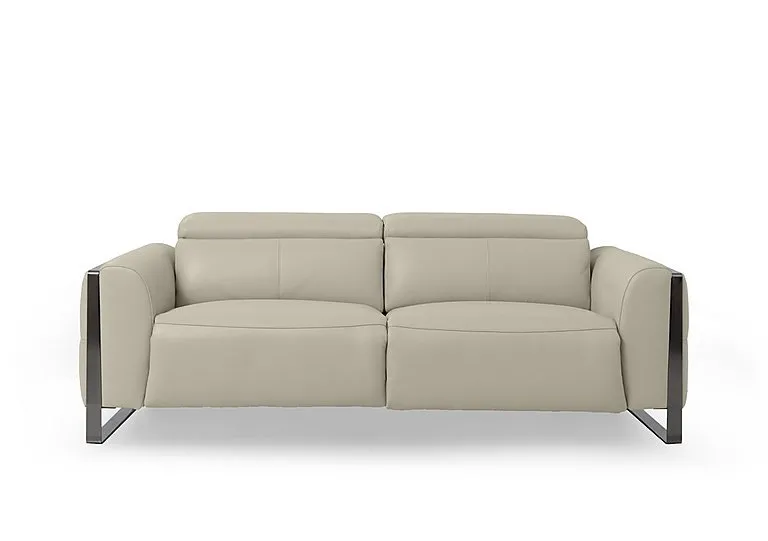 Gisella Leather 3 Seater Sofa - Bone China