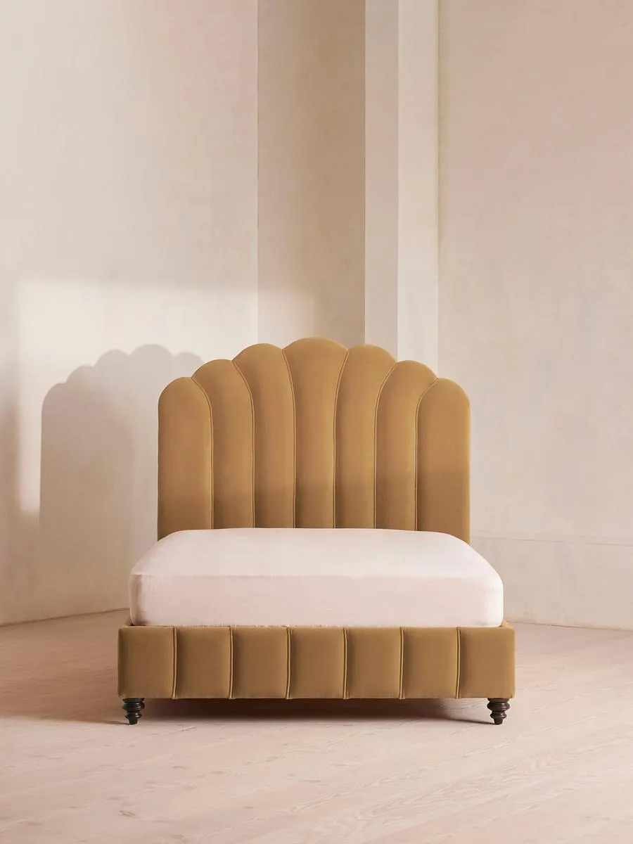 Manette Bed, Super King, Velvet, Camel