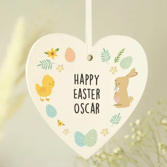 Personalised First Easter Heart Tree Decoration 3