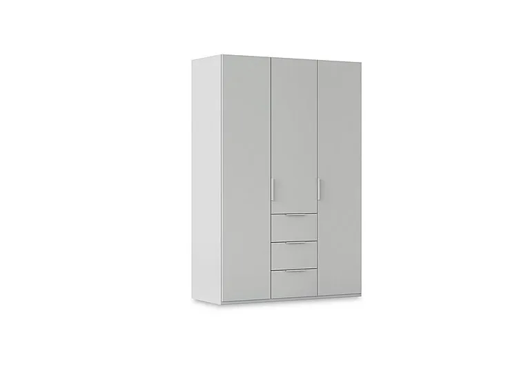 Haven 151cm 3 Door Combi Wardrobe with Décor Doors - Silk Grey/Silk Grey Front