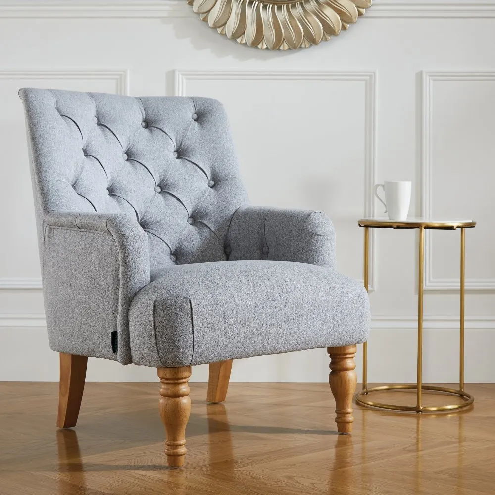 Padstow Grey Fabric Armchair