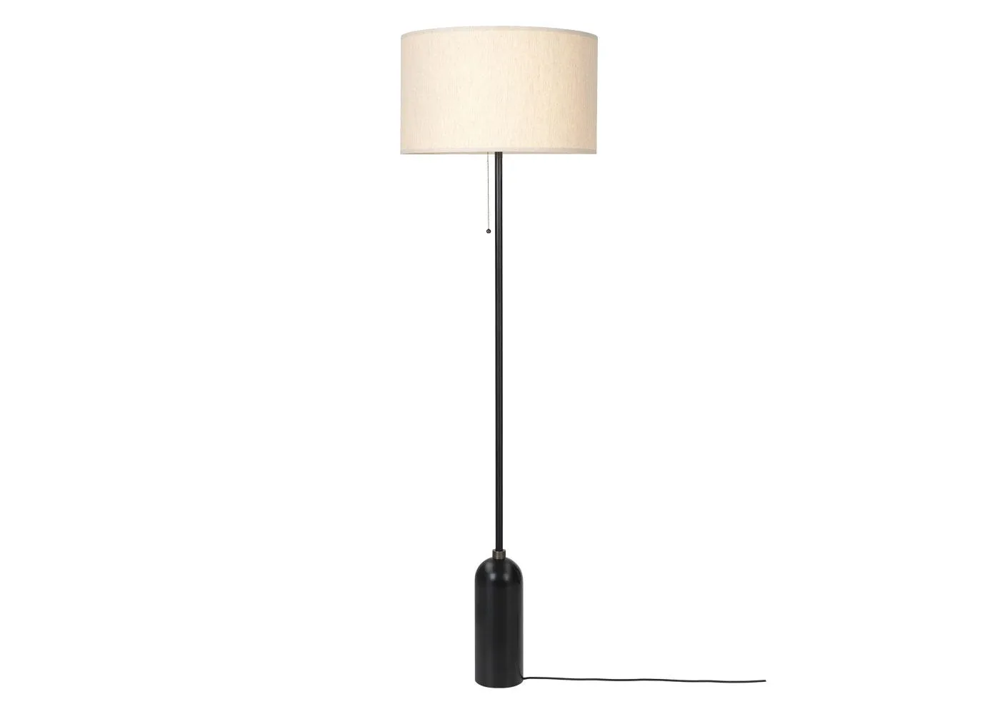 Gubi Gravity Floor Lamp Blackened Steel Base Canvas Shade 1