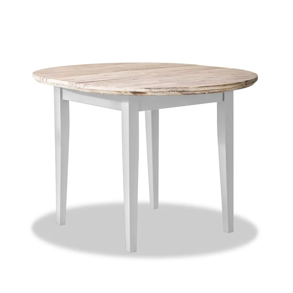 Statement Furniture Florence Round Extendable Kitchen Dining Table in White 2
