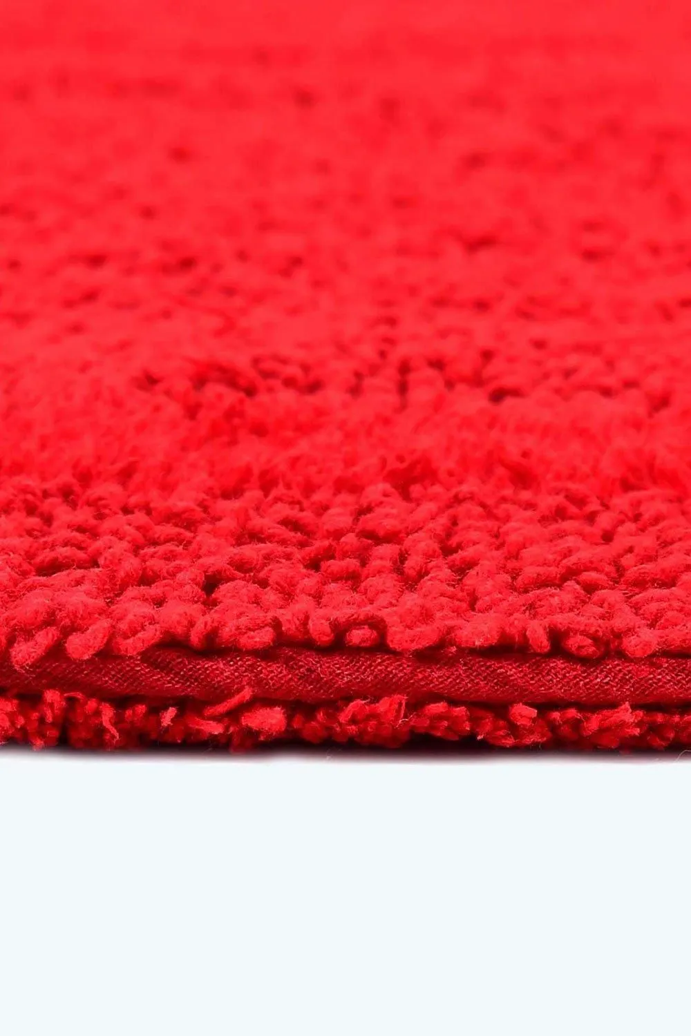 Homescapes Luxury Square Bath Mat 1600GSM 100% Cotton Reversible Shower Mat, 50cm in Red 5