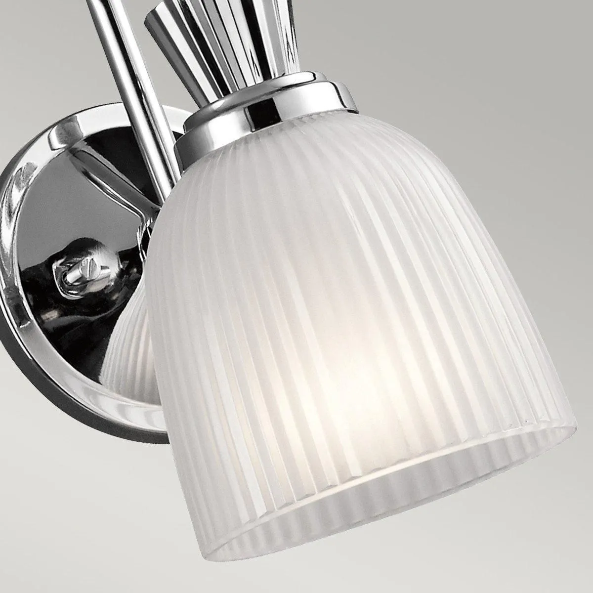 Netlighting Cora 1 Light Bathroom Wall Light Polished Chrome IP44 G9 in Grey 2