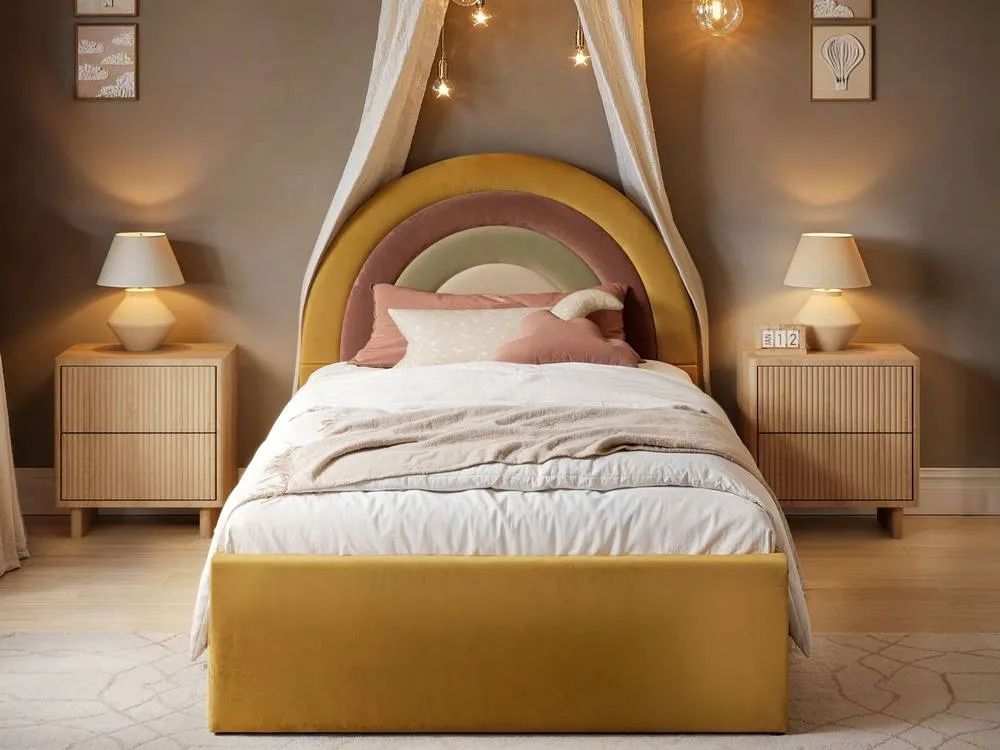 Flair Ava Single Ottoman Bed in Gold 2