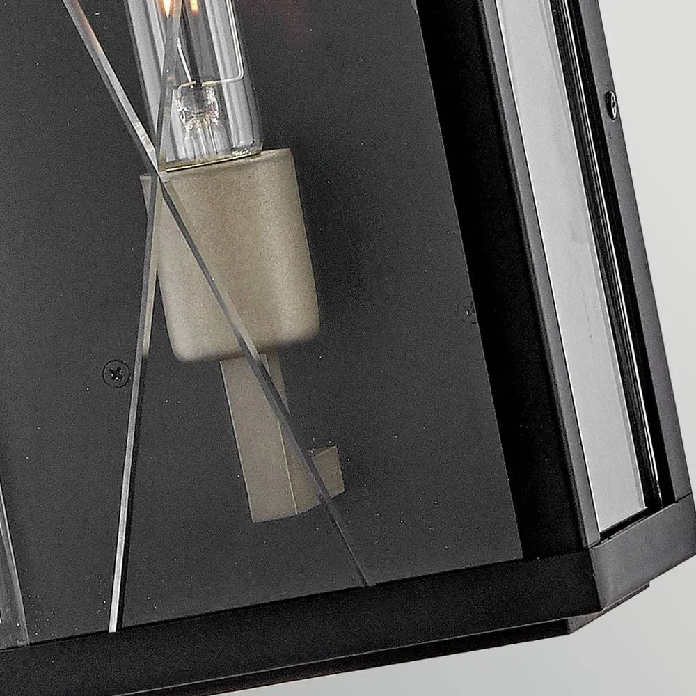 Netlighting Monte Large Flush Wall Lantern Black IP44 3