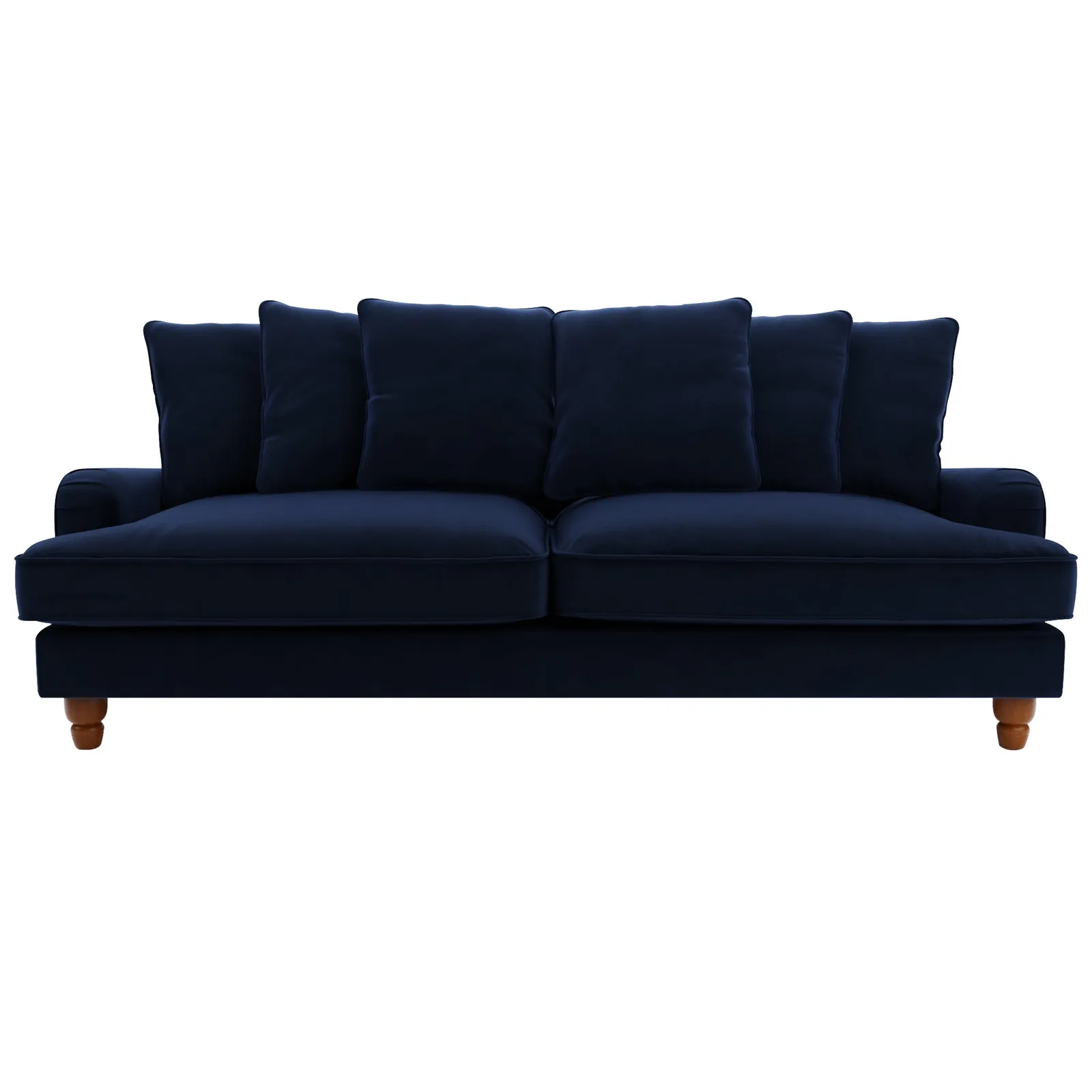 Beatrice Velvet Scatter Back 4 Seater Sofa Navy
