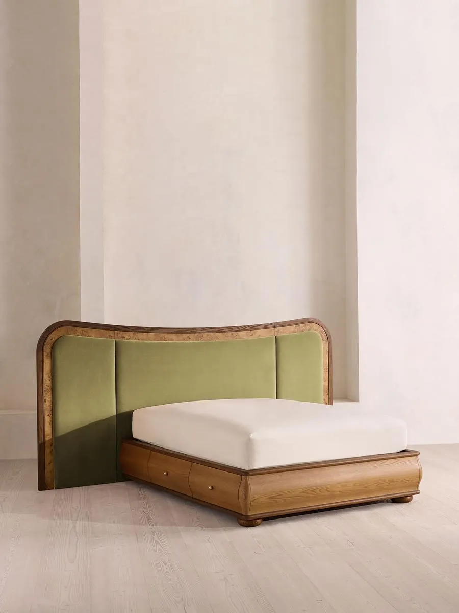 Alana Bed, Super king, Velvet, Lichen