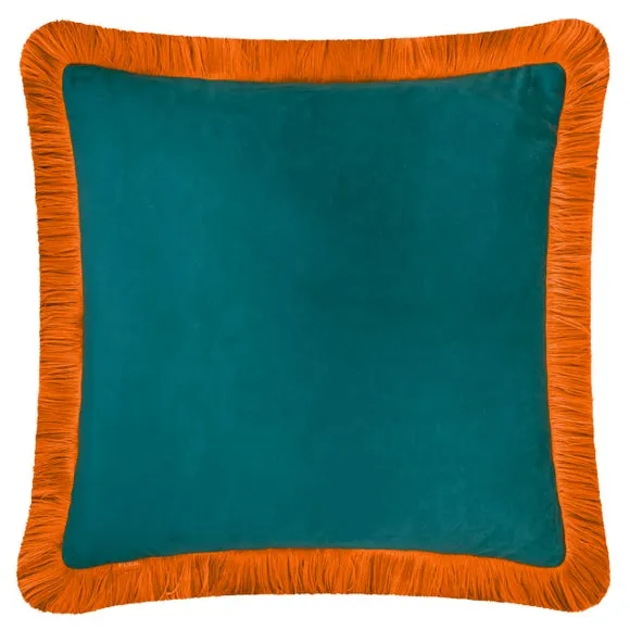 Furn. Halo Fringed Velvet Square Cushion 2