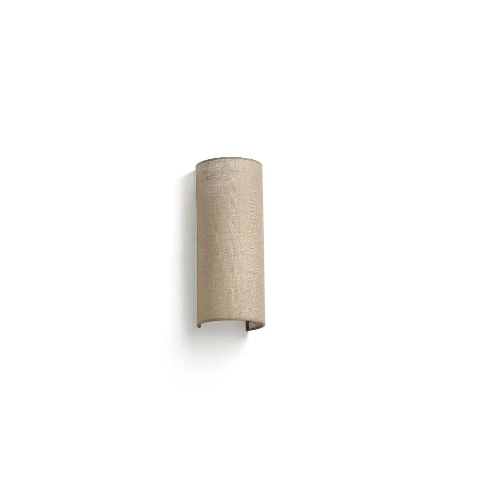 Netlighting Otton Round Jute Up Down Wall Lamp Vertical 2 Light in Beige