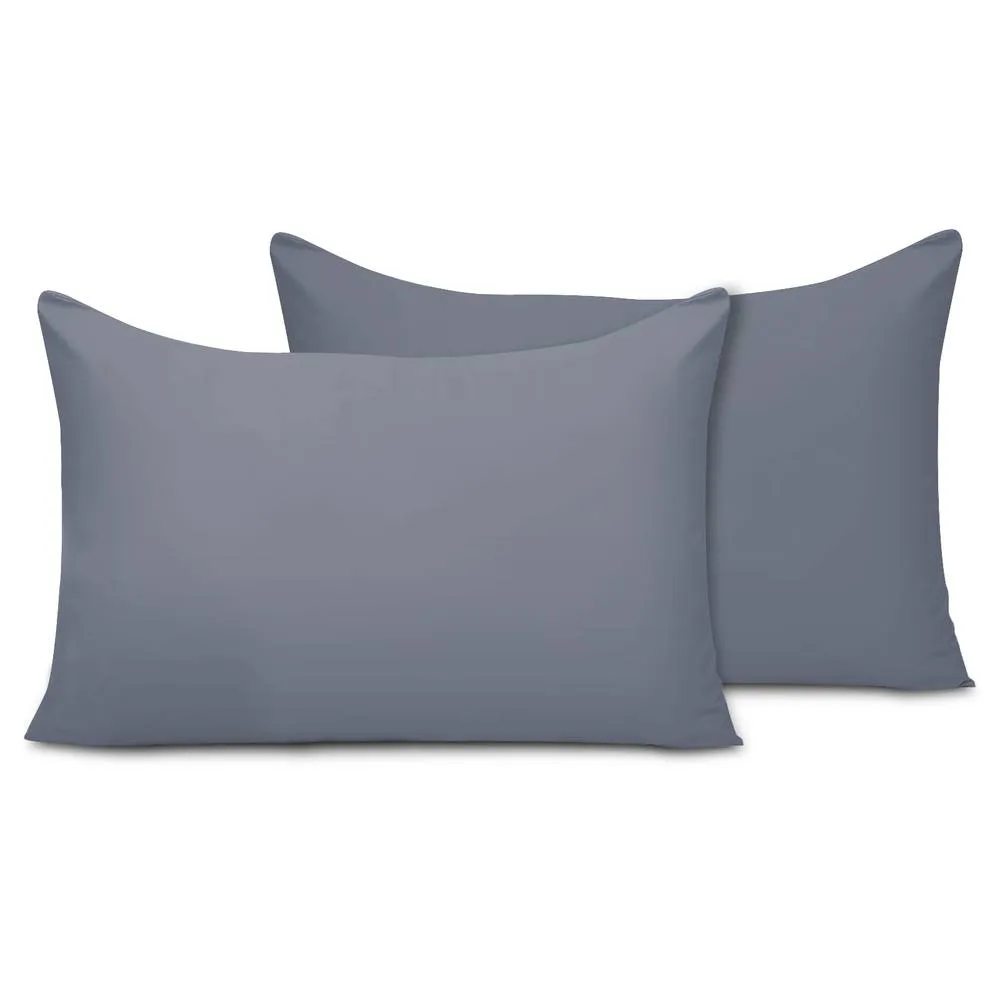 Grace Microfiber Pillow Covers Pack of 2 Soft & Breathable in Grey