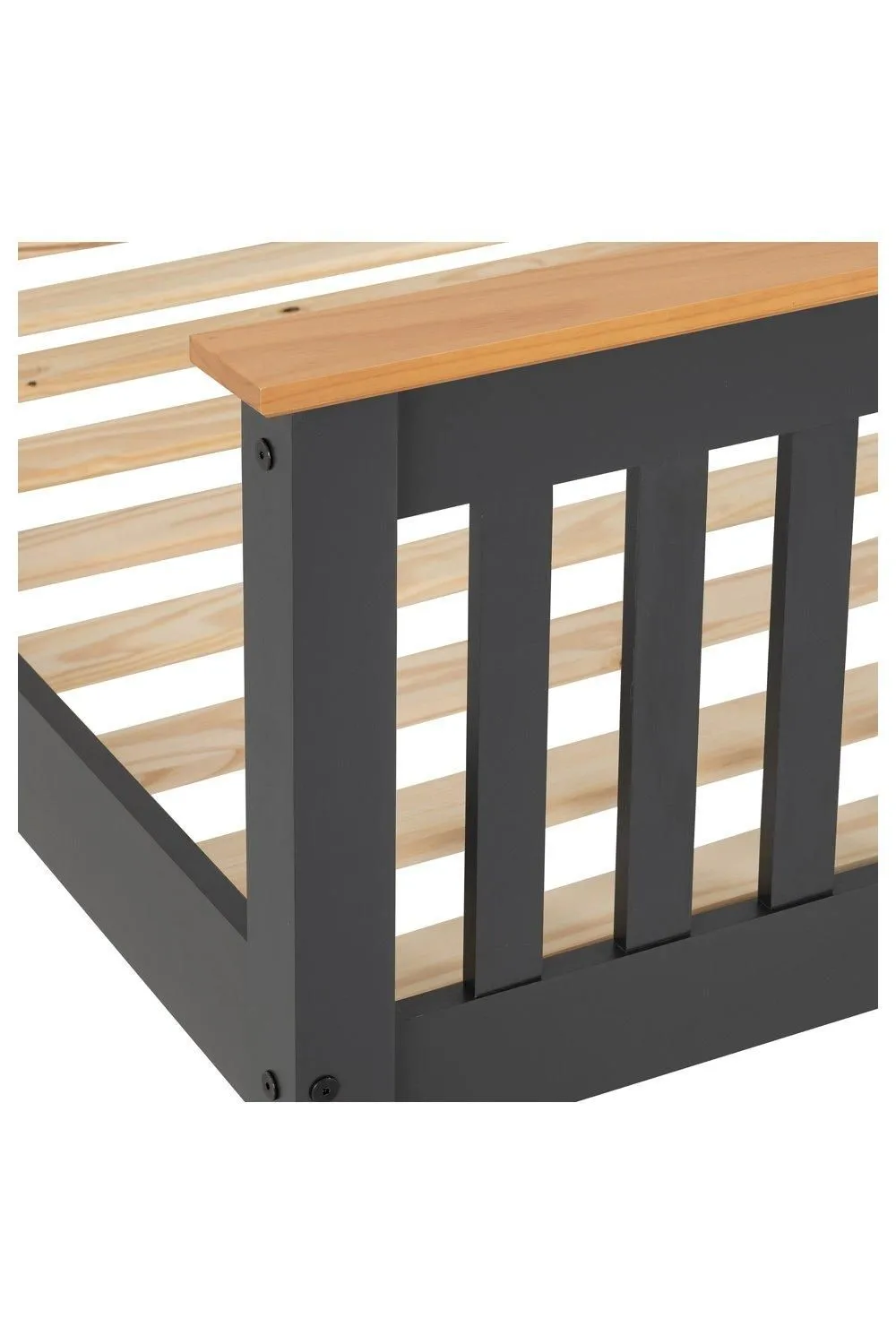 Seconique Monaco 3' Single Bed High Foot End in Dark Grey 4