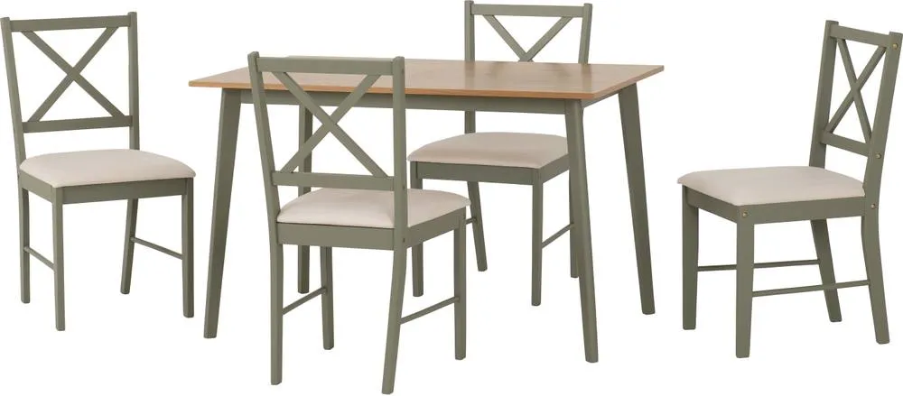 Seconique Balfour 1+4 Dining Set - Sage Green 3