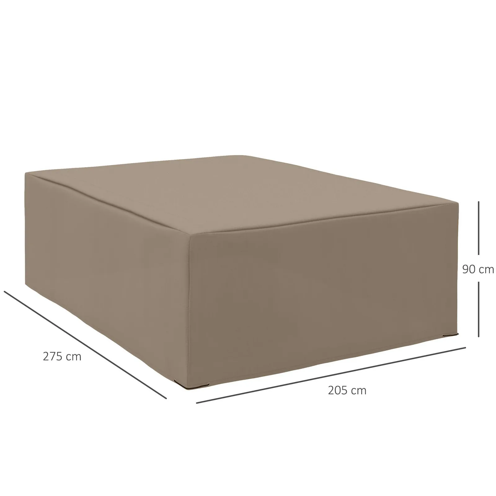 OUTSUNNY 275x205cm Outdoor Furniture Protective Cover Water UV Resistant in Beige 3