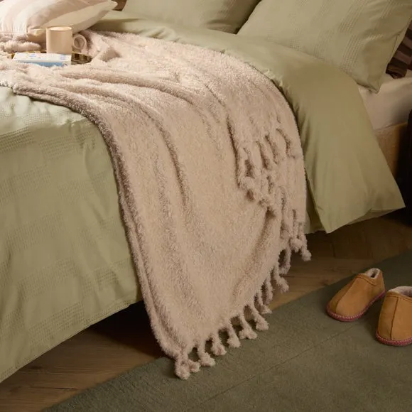 Furn. Harlan Borg Sherpa Throw Blanket 140cm x 180cm 1