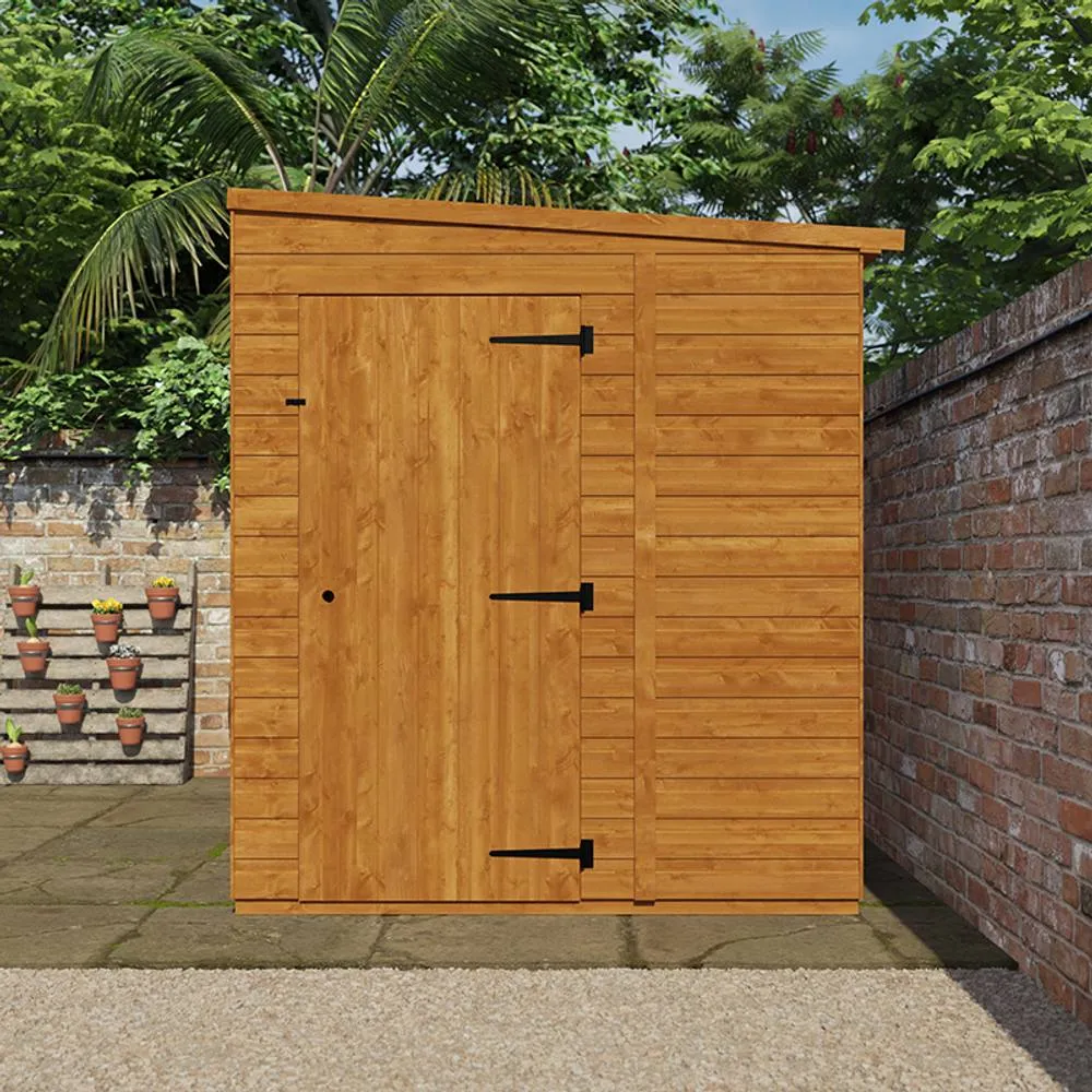 Buttercup Farm 8x6 Flex Pent Windowless 12mm Flex - L238.8 x W175 x H203 cm in Burnt Orange 5