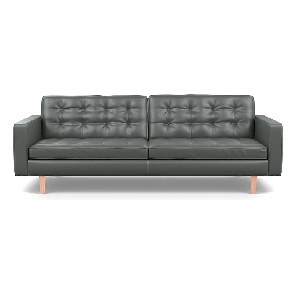 Heal's Hepburn 4 Seater Daino Leather Steel Natural Feet 1