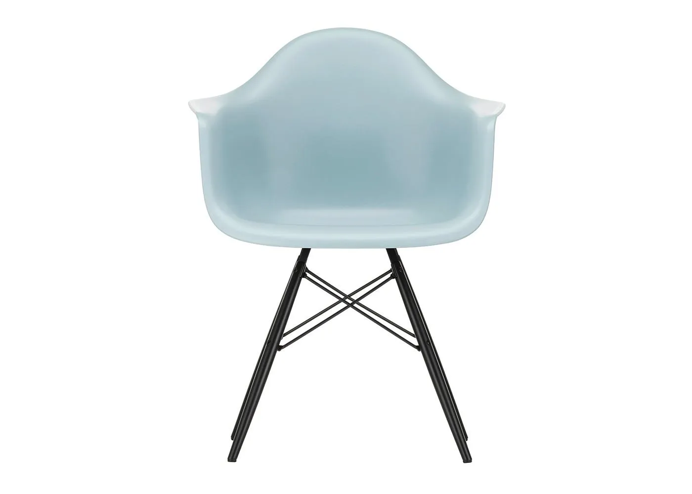 Vitra Eames DAW Armchair New Height Ice Grey Black Maple Base 1