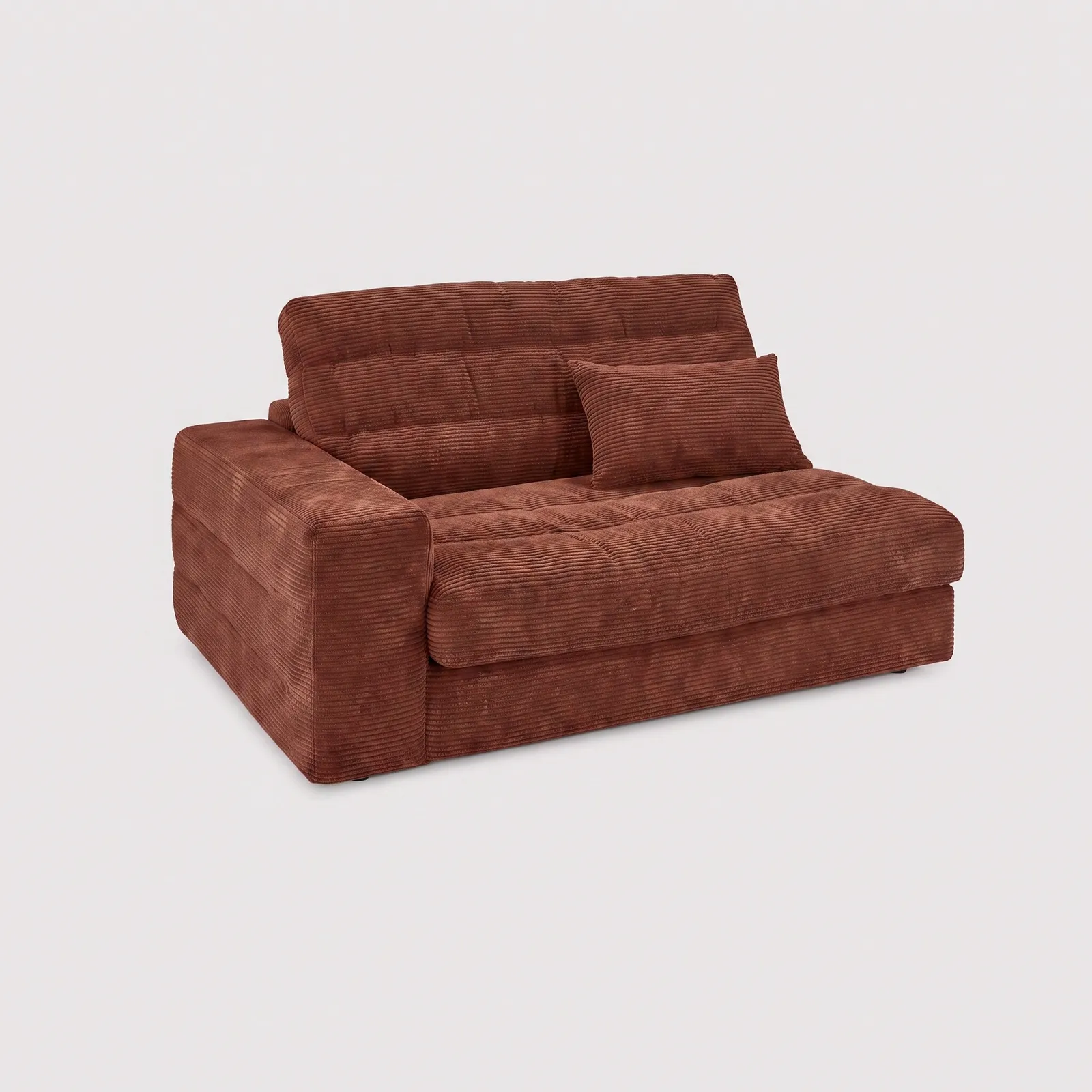 Twain Medium 1.5 Seater Armrest Left Modular Sofa, Orange Fabric | Barker & Stonehouse 1