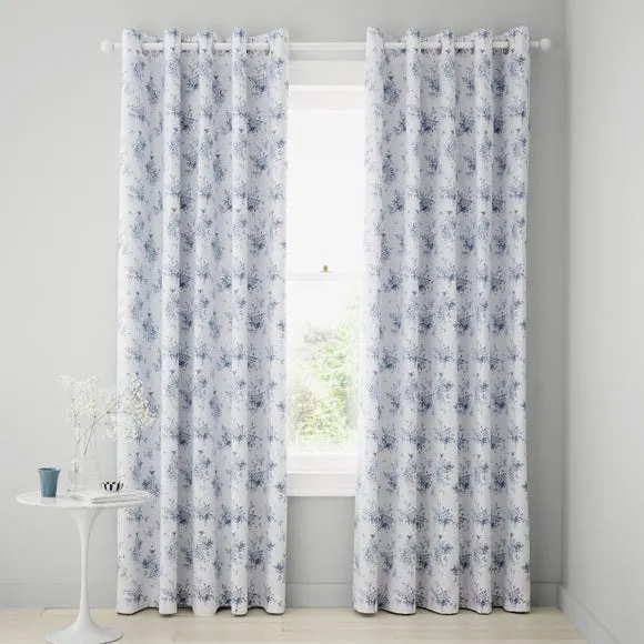 Catherine Lansfield Lucie Floral Reversible Eyelet Curtains 2