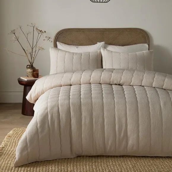 Serene Crinkle Wave Duvet Cover & Pillowcase Set 1